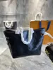 여자 가방 대형 핸드백 토트 가죽 대각선 쇼핑 가방 2023 패션 실린더 1 단일 숄더백 색상 로고