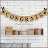 Banner Flags Festive Party Supplies Home Garden Ll Congrats Grad Banners Linen Hanging Vintage Pennant Graduation Deco Dhh0P