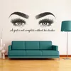 Texte personnalisé Salon de beauté décalcomanie sourcils Maky Up autocollant Extension de cils vinyle affiches murales Lash Bar décor AZ491 220622