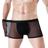 Underpants 3pcs 남성 섹시한 투명 속옷 복서 권투자 초대형 메쉬 통기성 계집애 수컷 팬티 중간 허리 편안