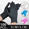 100pcs / pack desechable nitrilo látex limpieza guantes antideslizante antiácido plato de goma lavado guante