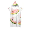 Serviette Été Pastèque À Capuche Plage Microfibre Poncho Natation Adulte Enfants Bain Salle De Bains