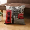 Coussin / oreiller décoratif simple face Love London Red Print Taie d'oreiller Fauxlin Coussins Drapeau britannique Lettres anglaises Housse de coussin S