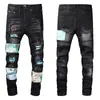 2022SS Ropa Pantalones Hombres Mujeres Camisetas Estampado de pantera Verde militar Destruido Hombres Slim Denim Straight Biker Skinny Jeans Hombres.