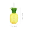 Parti Dekorasyonu 4pcs Pasplar ile Plastik Ananas Bardakları Ev Dekoru Hawaiian Favorsparty