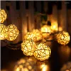 Saiten LED Lichterketten Rattan Ball Girlanden Urlaub Hochzeit Party Dekoration USB Batteriebetriebene Weihnachtsfee Licht Outdoo1315539