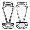 Sexy Set Mens Shiny Metallic Body Borst Harness Worstelen Singlet Leotard Bodysuit Ondergoed