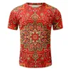 Heren t-shirts geometrische druk mannelijke zomer casual ronde nek korte mouw 3D print t shirt blouses tops