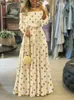 ZANZEA Fashion Off Shoulder Vestidos Female Lace Up Belted Dresses Beach Holiday Ruffle Robe Womens Bohemian Long Maxi Dress 220521