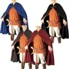 Middeleeuwse vrouwen mannen vintage gotische codeed mantel jas Halloween Vampire Devil Wizard Cape Viking Robe Party Cosplay Come L220714