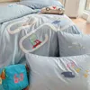 60 fils longue agrafe coton dessin animé pâte à broder tissu quatre pièces ensemble bébé Parent-enfant coréen bel ensemble de literie