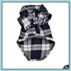 Fashion Pet Shirts Summer Classic Plaid Dog Apparel Clothes For Small French Bldog Puppy T-Shirt Outfits Drop Delivery 2021 Supplies Home