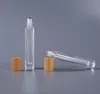 10ml Transparent Bouteille En Verre Rond Oeil Huile Essentielle Rouleau Sur Flacons En Métal Roller Ball Parfum Bouteille Carrée Avec Bouchon En Bambou LLFA