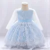 Girl'S Dresses Baby Girls Formal Princess Clothes Kids Long Sleeve Mesh Puffy E18527