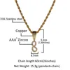 Anhänger Halsketten DNSCHIC Iced Out Digital Letter Kupfer Eingelegter Zirkon Einfache Gold Herren Hip Hop Halskette Individuelles Geschenk Rapper