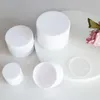 Plastic Cosmetic Jars Leak Proof White Container with Lid for Cream, Lotion, Powder, ointment, Beauty Products BPA free 15g 20g 30g 50g 100g