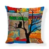 Kissen/dekorativer, maßgeschneiderter, modischer, Graffiti-farbiger Bezug, 45 x 45 cm, Polyester-Leinen, dekoratives Sofa, künstlerisches Grau, S-Bezug/dekorativer Cus