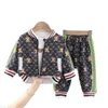 2022 New Boys Sets Long Sleeve Print Jacket+pants 2 Piece Suit Spring Autumn Children's Clothing Fashion Casual Suits Men Child Clothes