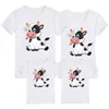 Men's T-Shirts Men's Fashion Year Of The Ox Printed Short Sleeve Family Three Festive Parent-Child WearMen's