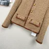 Cel2022 Neue Damen-Herbst-Winter-Mode-Anzugjacke, Designer-Logo, hochwertige Tweed-Jacke, lässiger Frühlingsmantel, Strickjacke, Valentinstag, Geburtstag, Weihnachtsgeschenk