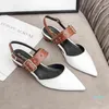 Dress Shoes Fashion Pointed High Heels Luxury Rivet Shallow Mouth Chunky Heeled Sandals Color Matching Loafers