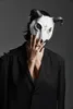 Halloween Cosplay Billy Goat Skull Mask Half Face Masquerade Carnival Parts Props Rave Sheep Bone Animal 220715