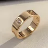 Anel de amor de 3 diamantes 5,5 mm V ouro 18 K nunca desbota anel de casamento marca de luxo reproduções oficiais Com caixa de casal anéis de alta qualidade