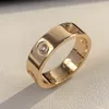 3 diamanten Liefdesring 5,5 mm V goud 18K zal nooit vervagen trouwring luxe merk officiële reproducties Met doos paar ringen hoogste teller kwaliteit