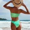 Para Praia Sexy Bandeau Biquíni Feminino Brasileiro Conjunto Fato de Banho Feminino Micro Verde Maiô Para Biquini 220413