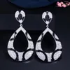 Designer di orecchini di diamanti con stampa leopardata di lusso per donna festa sudamericana AAA Cubic Zirconia rame sposa matrimonio fidanzamento orecchini in argento nero regalo