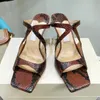 Latest designer slippers women's revival sandals color stilettos HEEI 10cm leather fashion summer beach shopping 34-40
