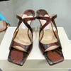 Últimos Deslocadores de Designers Revival das Mulheres Cor Stilettos Heei 10cm Moda De Couro Verão Shopping 34-40