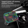 Bluetooth 5.0 Car Kit FM Transmissor mp3 player sem fio Adaptador de receptor de carro sem fio com PD USB 3.1 carregador de telefone F4