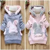 Rabbit New Outerwear Baby Sweatshirts Kids Girls Cute Clothes Hoodies Jacket Winter Coat 2-6Y