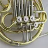 Złoty lakier francuskiego rogu mosiężnego ciała cupronickel tuning rura 4-key podwójna