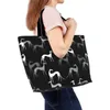 Evening Bags WHEREISART 3D Women Suitcase Organizer Greyhound Black Dog Pattern Family Tavel Oganizer Sorage Bas One Shoulder Clothes Shoe