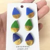 Stud Pairs/Set Mini Gold Color Printed Polymer Clay Teardrop Earrings Set For Women 2022 Originality Statement MinimalistStud Odet22 Kirs22