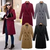 Giacche da donna 2022 Moda Donna Cappotto di lana Inverno Sopra il ginocchio Risvolto Lungo spesso Cappotto Giacca calda sottile Parka Outwear Plus Size 5XL