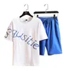 مسارات الرجال 4XL Plus Size 2PCS Mens Mens Supture Cotton Cotton Collection Sportswear Summer Print Shirts T Shirt Suitmen's