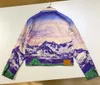 2022 Frühling und Herbst Neue Designer-Jeansjacke für Herren und Damen ~ Jacke in US-Größe ~ Hochwertige einreihige Luxus-Kurzjacken für Herren mit Snow Mountain-Printdesign