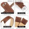 Watch Bands Handmade Genuine Leather Rivets Band Strap 20mm 22mm Coffee Brown Watchband Stainless Steel Buckle Wrist Belt Bracelet Hele22