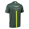 ل Aston Martin Polo الرجال التجفيف السريع تنفس معدات الشارع قمصان قصيرة الأكمام عارضة طوق موتورسبورت F1 فريق سباق