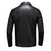 Mäns motorcykel läderjacka stor storlek Ficka svart dragkedja lapel Slim Fit Male Spring och Autumn High Quality Pu Coat M5XL 220816