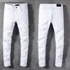 Jeans voor heren Designer Skinny Biker Zwart Wit Lange Rip Heren Motorfiets Rits Hip Hop Distress Cargo Denim Jeugd Slim Fit Straig249U