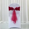 12 färger Lycra Stol Sashes Long Tail Fjäril Bow Tie Ready Sash Spandex Ribbon Wedding Decoration grossist 220514