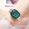 Wristwatches WIILAA Brand Women Watches Bracelet Set Green Dial Simple Rose Gold Mesh Luxury Fashion Square Ladies Quartz Watc