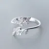 Einfache Mode Silber Farbe Feder Delphin Einstellbare Ring Exquisite Schmuck Für Frauen Party Hochzeit Verlobung Geschenk 220719