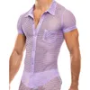 Męskie dresy dla mężczyzn krótki zestaw siatkowy seksowny garnitur top i spodnie dwuczęściowe zestawy ropa para hombre strój dla menmenów