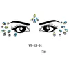 Nail Art Rhinestone Festival Face Jewels Sticker Fake Tattoo Stickers Body Glitter Tattoos Gems Flash For Music Festival Party Makeup 21 Styles