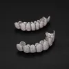 Эксклюзивная настройка Moissanite Teeth Grillz Iced Out Hop 925 Серебро декоративные брекеты Real Diamond Bling Зубные грили для мужчин 1520787